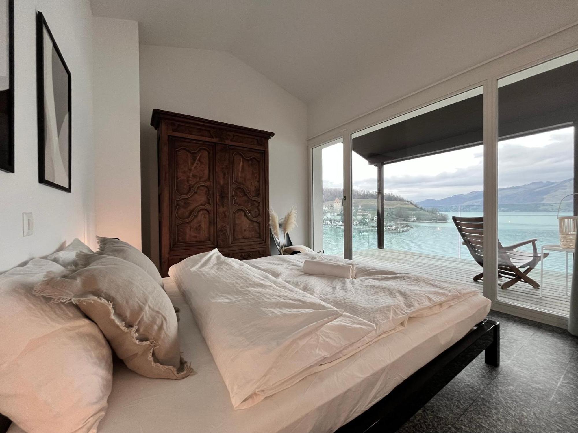 Wohnung Mit Grossartiger Seesicht Und Balkon 施皮茨 外观 照片